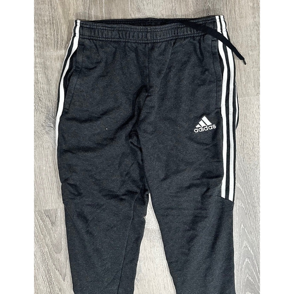 Vintage Adidas Sweatpants Men's Medium Black Athletic Taper Drawstring Sweatpant - Picture 10 of 14